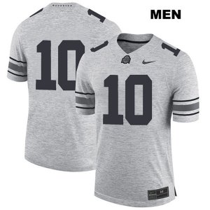 Men's NCAA Ohio State Buckeyes Daniel Vanatsky #10 College Stitched No Name Authentic Nike Gray Football Jersey JC20L81AT